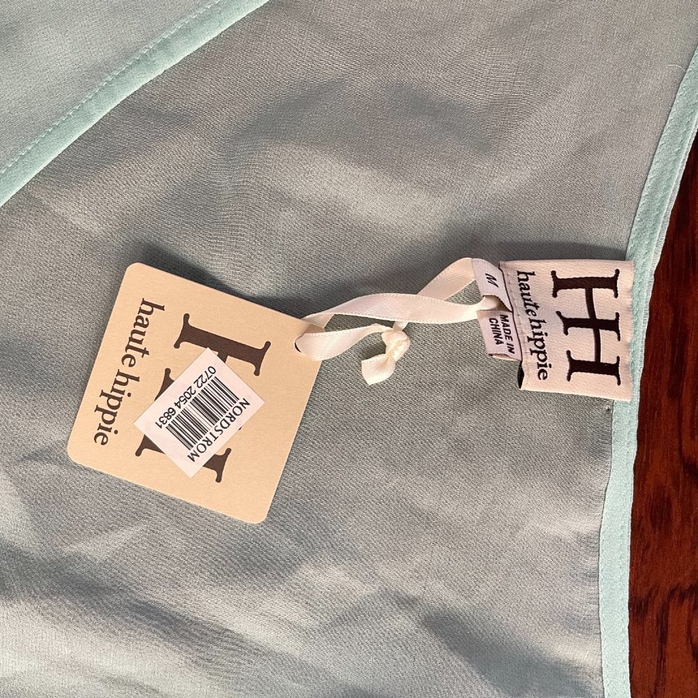 NWT Haute Hippie green ombre silk blouse size M - Picture 7 of 7